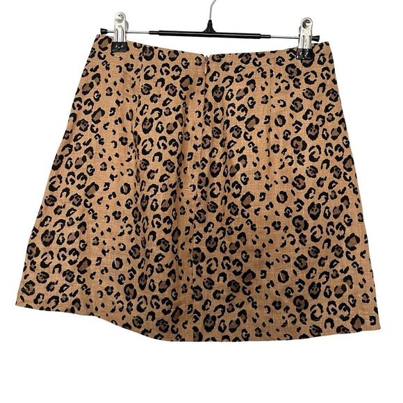 Reformation‎ Cady Leopard Print Linen Mini Skirt Size 2 Brown Side Slit 90s Y2K - Picture 2 of 6